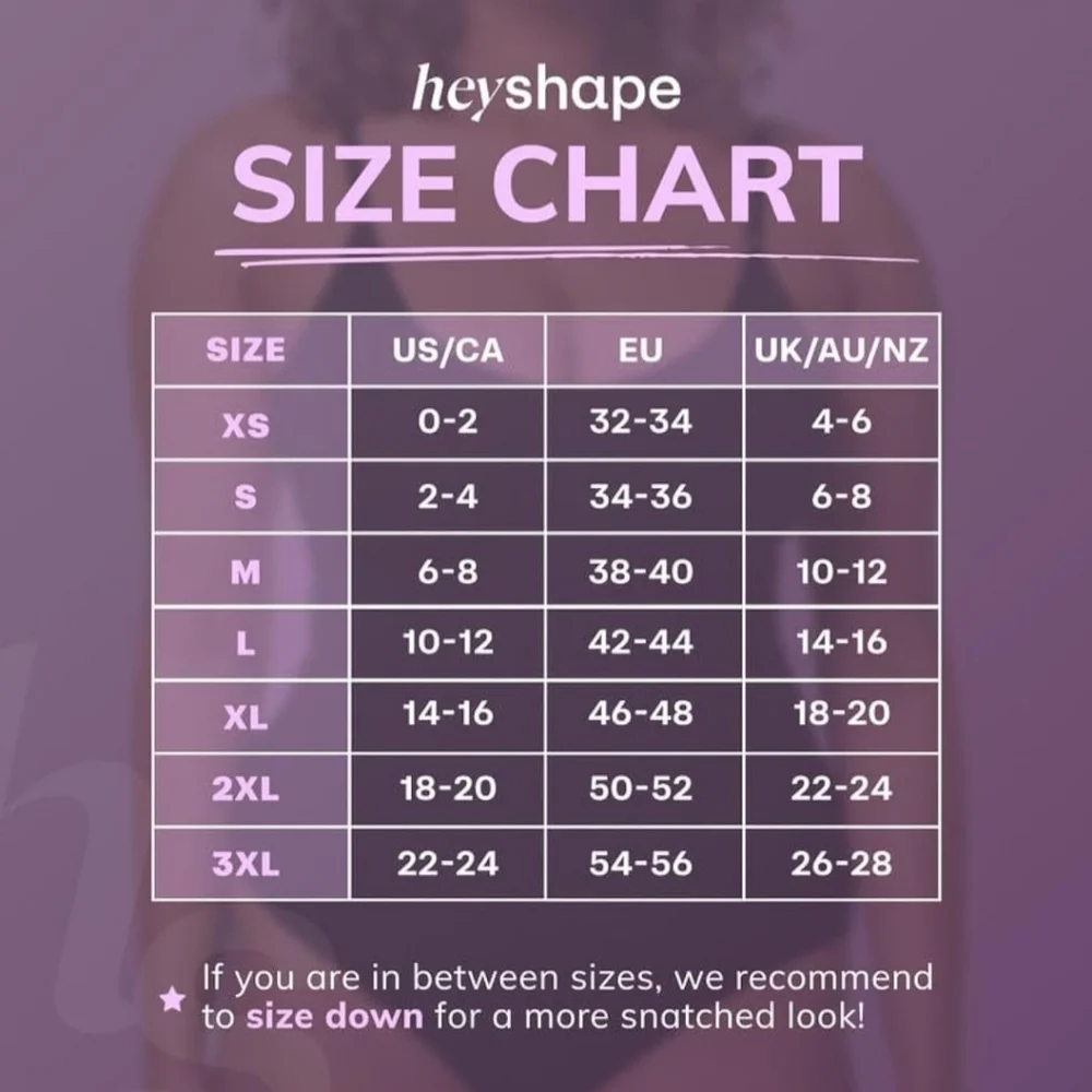 2 Snatched HeyShape Shapewear Bodysuit Size 2XL NWT BLACK Tik Tok Hey Shape